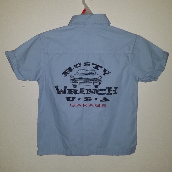 Gymboree Jack's Garage Rusty Wrench Button Front Shirt Boys 4 Mechanic Costume - Picture 4 of 5